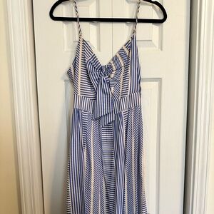 Lush Blue and Cream Striped Dress